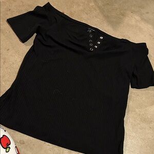 Torrid Black Top with Metallic Eyelets